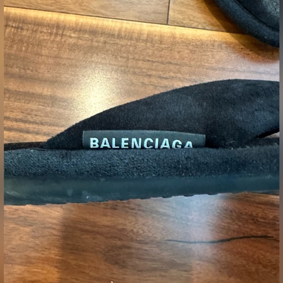 BALENCIAGA BLACK SOFT VELOUR SANDAL SLIPPER SIZE 36 - Picture 5 of 16